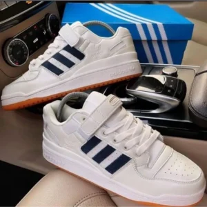 Adidas Forum Low Chalk White Beige Trace Blue Men Shoes (FT549)