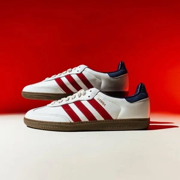 Adidas Samba White Red Men Shoes (FT511)