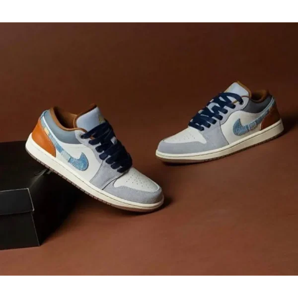 Air Jordan Retro 1 Low Repaired Denim Shoes For Men (SF62) Air Jordan Retro 1 Low Repaired Denim Shoes For Men (SF62)