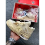 Air Jordan Retro 4 Off White Sail Semi UA Shoes For Men (HS38)