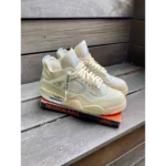 Air Jordan Retro 4 Off White Sail Semi UA Shoes For Men (HS38)