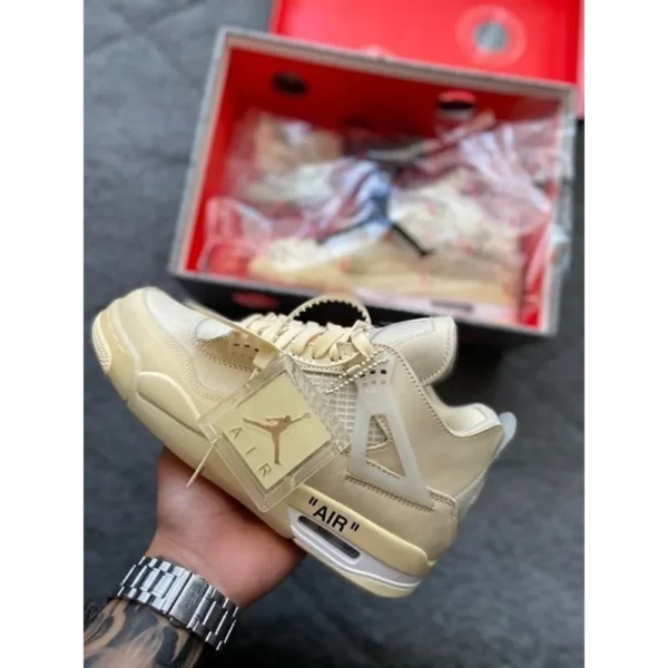 Air Jordan Retro 4 Off White Sail Semi UA Shoes For Men (HS38)