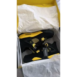 Air Jordan Retro 4 Thunder black yellow Shoes For Men (SF61)