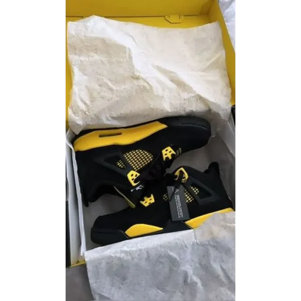 Air Jordan Retro 4 Thunder black yellow Shoes For Men (SF61)