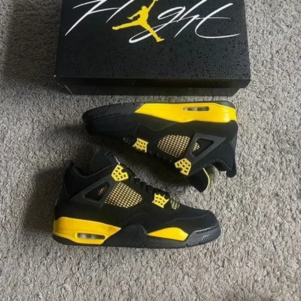 Air Jordan Retro 4 Thunder black yellow Shoes For Men (SF61)