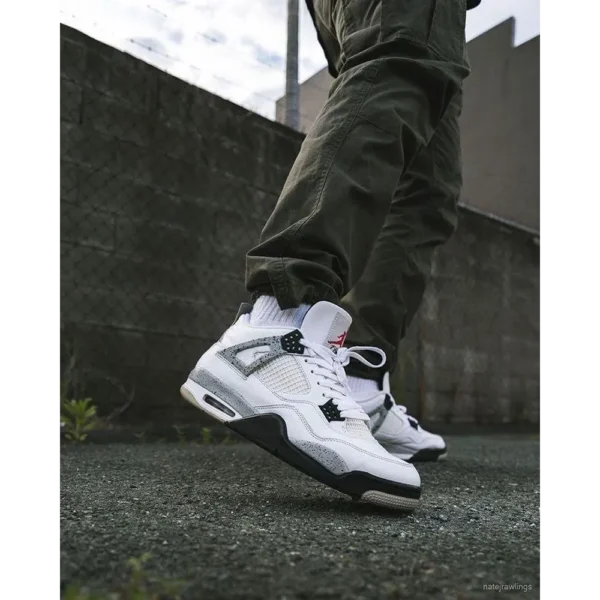 Air Jordan Retro 4 White Cement Shoes For Men (BOT528)