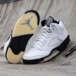 Air Jordan Retro 5 Reverse Silver Shoes For Men (SZ56)