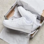 Classic Nike Air Force 1 White Pure Leather Shoes For Men (SW6215)