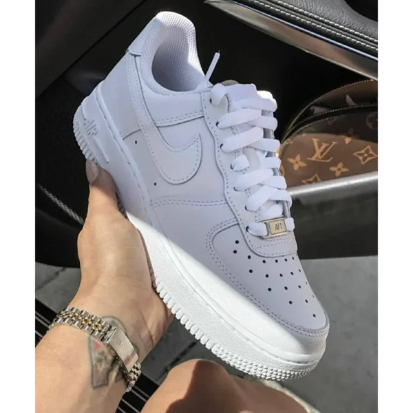 Classic Nike Air Force 1 White Pure Leather Shoes For Men (SW6215)