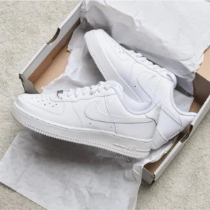 Classic Nike Air Force 1 White Pure Leather Shoes For Men (SW6215)