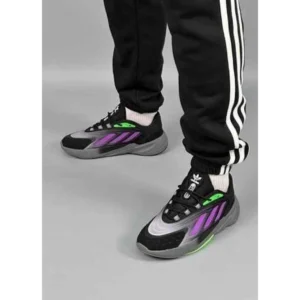 Classy Adidas Ozelia Joker Core Black Screaming Green Grey Shoes For Men (SHI209)