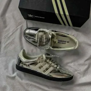 Classy Adidas Samba X Wales Bonner Silver Shoes For Men (SHI166)
