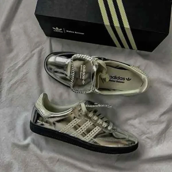 Classy Adidas Samba X Wales Bonner Silver Shoes For Men (SHI166)