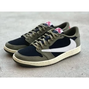 Classy Air Jordan Retro 1 Travis Scott Black Olive Shoes For Men (SHUB258)