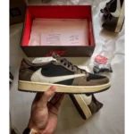 Classy Air Jordan Retro 1 Travis Scott Brown Shoes For Men (SHUB260)