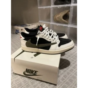 Classy Air Jordan Retro 1 Travis Scott Olive Shoes For Men (SHUB269)
