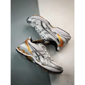 Classy Asics Gel Kayano 14 Grey Gold Running Shoes For Men (SHUB274)