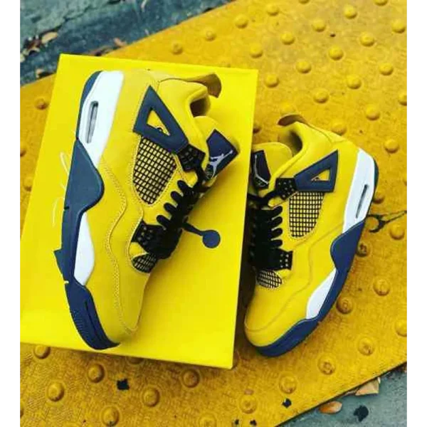 Classy Jordan Retro 4 Lightning Tour Yellow Shoes For Men (SHI240)