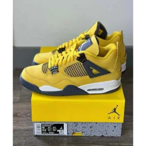 Classy Jordan Retro 4 Lightning Tour Yellow Shoes For Men (SHI240)