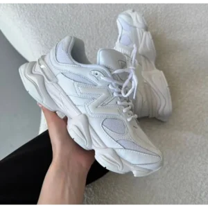 Classy New Balance Unisex 9060 Abzorb White Sneakers For Men (SHUB271)