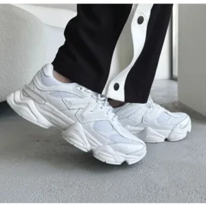 Classy New Balance Unisex 9060 Abzorb White Sneakers For Men (SHUB271)