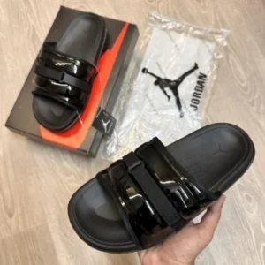 Classy Nike Air Jordan Super Play Triple Black Slides For Men (BH1022)