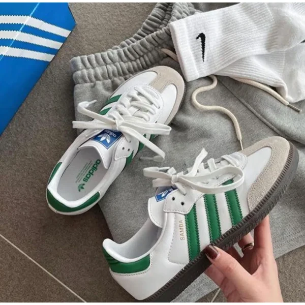 Imported Adidas Samba White Green Shoes For Men (BSF1073) Imported Adidas Samba White Green Shoes For Men (BSF1073)