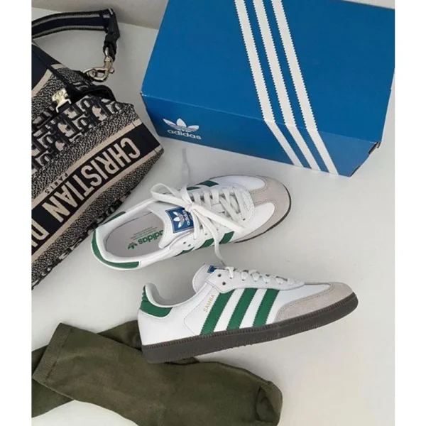 Imported Adidas Samba White Green Shoes For Men (BSF1073) Imported Adidas Samba White Green Shoes For Men (BSF1073)