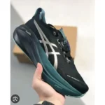 Imported Asics Gel Nimbus 27 Black Green Shoes For Men (BSF1070)