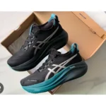 Imported Asics Gel Nimbus 27 Black Green Shoes For Men (BSF1070)