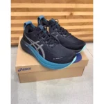 Imported Asics Gel Nimbus 27 Black Green Shoes For Men (BSF1070)